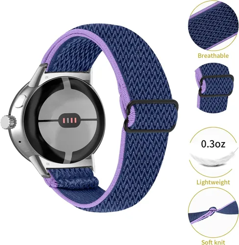 Vista 5 de FitTurn Compatible con Google Pixel Watch 3 de 1.614 pulgadas/Pixel Watch 2/Pixel Watch Correa elástica ajustable de tela de nailon de repuesto