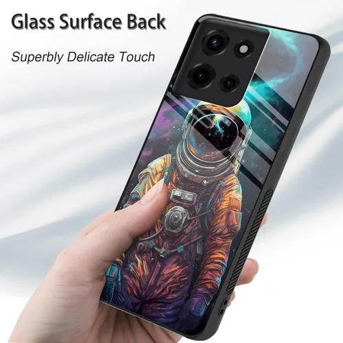 Vista 42 de Funda para Motorola Moto Edge 2022, cubierta trasera de vidrio templado con protector de pantalla, funda protectora a prueba de golpes para Motorola