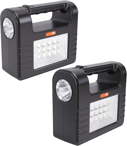 Vista 3 de Linterna solar, generador solar, linterna de camping con 3 bombillas LED, linterna LED portátil, luz recargable de 12000 mAh, ideal para cortes