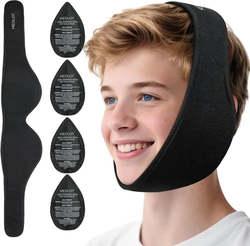 Vista 9 de LotFancy Envoltura para la Cabeza con Paquete de Hielo para Muelas del Juicio, Paquete de Hielo Facial para Alivio del Dolor de Muelas y Mandíbula