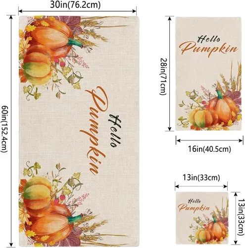 Vista 4 de Hello Pumpkins Bath Towels for Bathroom Set - Luxury Towels Gifts for Women,Quick Dry Beach Kitchen Hand Hair Face Yoga Workout Gym Towel and Dish