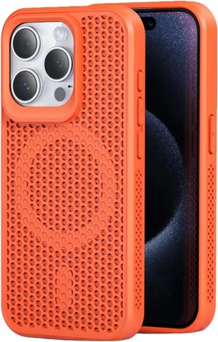 Vista 12 de Funda protectora para iPhone 13, compatible con MagSafe, doble capa de disipación de calor de panal de abeja, transpirable y a prueba de golpes