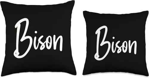 Vista 3 de Minimalist School Spirit Gear Bison-Inky Brush Script - Almohada (16 x 16 pulgadas), multicolor