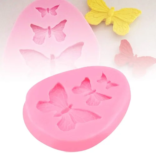 Vista 4 de Moldes en forma de mariposas, molde de silicona para pastel de fondant, moldes de hielo para pasteles, fondant