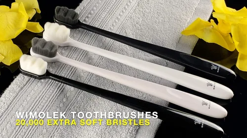 Vista 2 de Cepillo de dientes extra suave para encías y dientes sensibles. Micro Nano cepillos de dientes con 20,000 cerdas de carbón de bambú ultrasuaves.