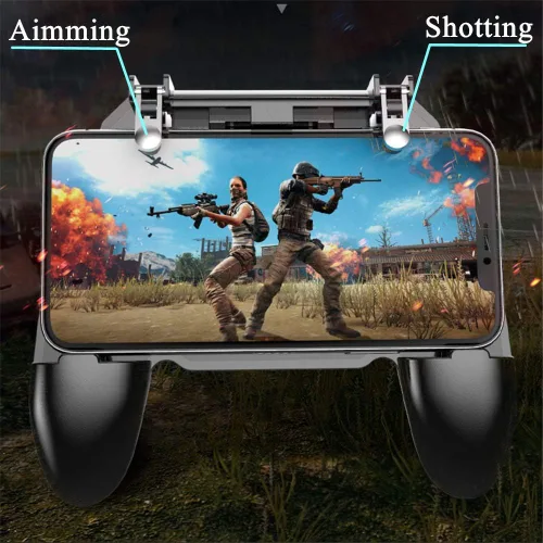 Vista 2 de COOBILE Mobile Game Controller for PUBG Mobile Controller L1R1 Mobile Game Trigger Joystick Gamepad for iOS & Android Phone(W10 update)