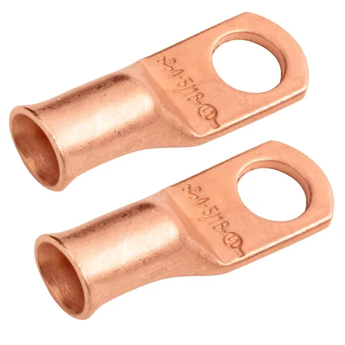 Vista 251 de SELTERM - 5 terminales de anillo resistentes para cable de batería, calibre 1/0 AWG, pernos de 1/2 pulgadas, terminales de calibre 0, ojales