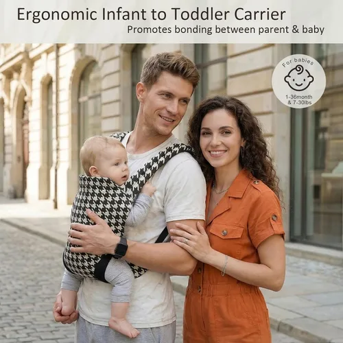 Vista 3 de MISSWISDOM Portabebés para papá (7-30 libras) - Portabebés con estilo militar para recién nacidos hasta niños pequeños, portabebés para hombres