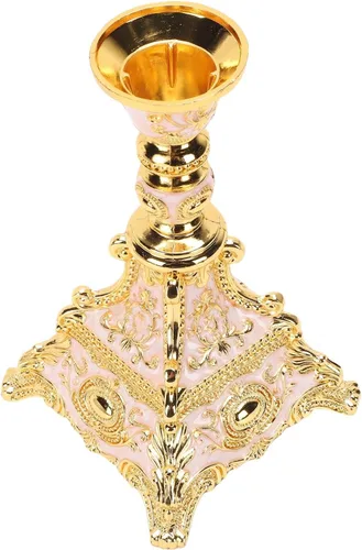 Vista 4 de Zerodis Table Centerpiece Elegant Candle Stick Holder Zinc Alloy Rustic Table Centerpiece for for Wedding Christmas Tabletop Display Household Goods