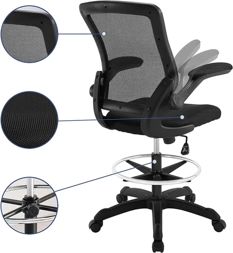 Vista 12 de Silla giratoria Modway Veer, Negro