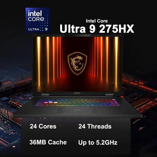 Vista 3 de MSI Crosshair 18 HX AI Gaming Laptop 18" QHD+ 240Hz (100% DCI-P3) Intel 24-core Ultra 9 275HX (>i9-14900HX) 32GB DDR5 1TB SSD GeForce RTX 5070