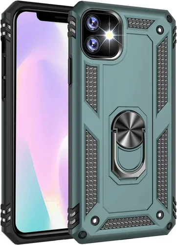 Vista 17 de Korecase Funda para iPhone 17 Pro con soporte de anillo, grado militar, resistente, a prueba de golpes, protección de cuerpo completo para Apple