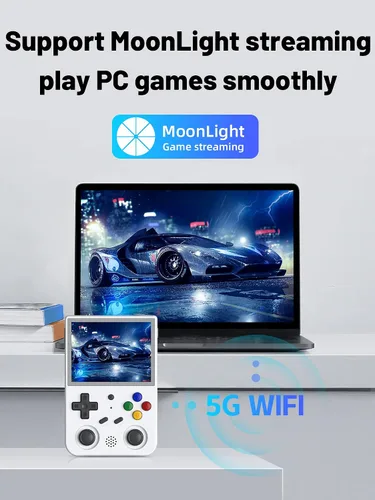 Vista 5 de RG353V Handheld Game Console 3.5 Inch IPS Screen 640*480 High Resolution CPU RK3566 Quad-Core OS Android 11, Linux 2G64G+16G 3200mAh Battery(White)