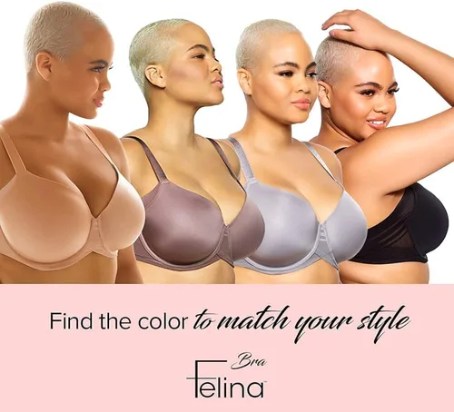 Vista 7 de Felina Paramour Marvelous Side Smoothing - Brasier para mujer, brasier sin costuras, brasier de talla grande
