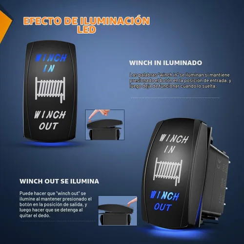 Vista 4 de Nilight 90005B Interruptor Basculante Láser Momentáneo de 7 Pines para Cabrestante en Kit de Arnés de Cableado para Cabrestante 20A/12V 10A/24V Azul