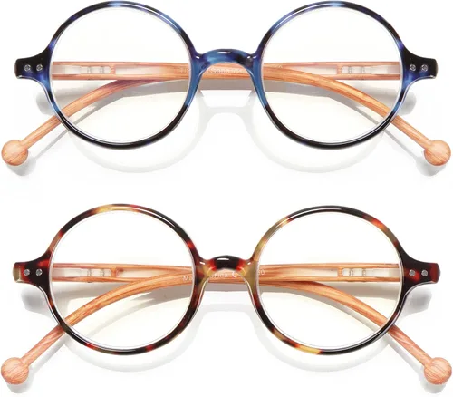 Vista 17 de Gafas de Lectura Redondas para Mujeres y Hombres con Bloqueo de Luz Azul, Lectores Circulares Unisex Ultraligeros, Gafas de Lectura sin Prescripción