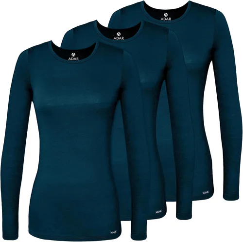 Vista 25 de Adar Underscrubs - Camiseta de manga larga para mujer, paquete de 3 unidades Aguamarina (Aquamarine)