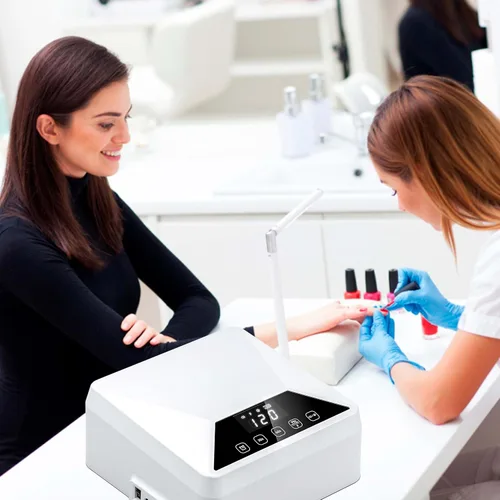 Vista 8 de Lámpara de pie UV, lámpara UV recargable de 78 W para pies, secador de uñas LED con soporte telescópico oculto, esmalte de uñas inalámbrico