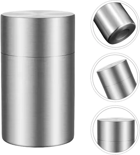 Vista 7 de Stainless Steel Airtight Tea Storage Jar Small 2pc Set Double Seal Canisters for Loose Leaf Tea Spice and Herb Preservation