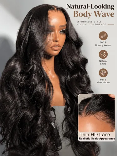 Vista 2 de UNICE Pelucas de cabello humano con cierre de encaje HD Blendaway de 5 x 5, peluca de cabello humano sin pegamento con onda del cuerpo, con cordón