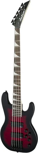 Vista 3 de Jackson JS Series - Bajo de concierto de 5 cuerdas JS3VQ, explosión roja transparente, diapasón de amaranto