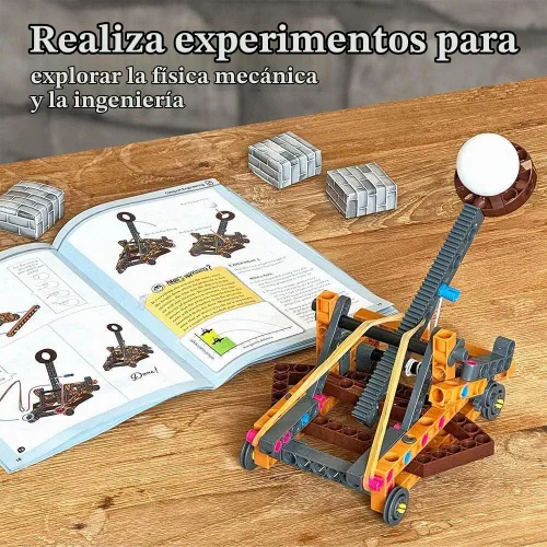 Vista 5 de Thames & Kosmos Catapult Engineering - Kit de fabricación STEM, construye 6 modelos de máquinas medievales únicas, explora la física mecánica
