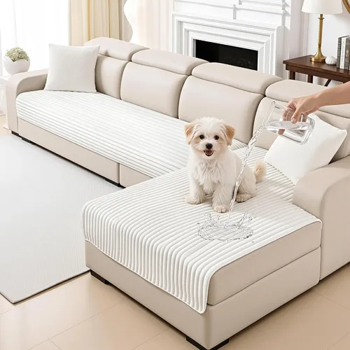 Vista 11 de MYSKY HOME Fundas de sofá para sofá seccional, funda de sofá en forma de L, fundas de sofá 100% impermeables para perros, funda de sofá modular