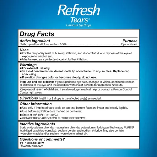 Vista 7 de Gotas lubricantes para los ojos Refresh Tears 4x15 ml, 1x5 ml