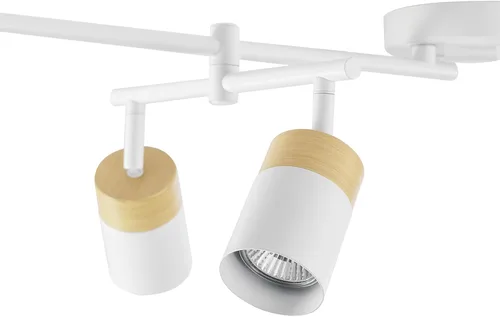 Vista 8 de Globe Electric 64000055 - Iluminación de riel de 6 luces de 42", barra central doble giratoria, color blanco mate, acentos en tono madera, luz