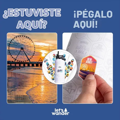 Vista 5 de Let's Wander Calcomanías de los 50 Estados de EE.UU. – Calcomanías laminadas con impresión UV resistentes a la intemperie e impermeables