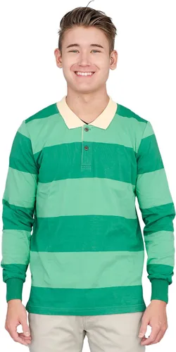 Vista 2 de Disfraz de Halloween para adultos camiseta de rayas verdes azul y detective