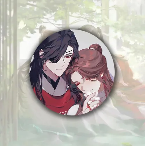 Vista 2 de Insignia de alfiler esmaltado de 2 pulgadas de anime de la bendición oficial de Tian Guan Ci Fu Heaven Hua Cheng Xie Lian, Esmalte, Metal