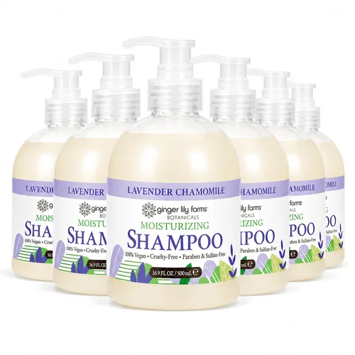 Vista 27 de Ginger Lily Farms Botanicals Champú hidratante para todo tipo de cabello, 100% vegano y libre de crueldad, aroma a pera de manzana, repuesto de 1