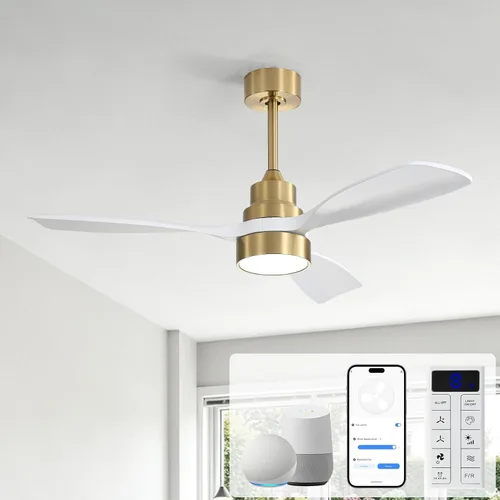 Vista 10 de Sofucor Ventiladores de techo inteligentes de 48 pulgadas con luces