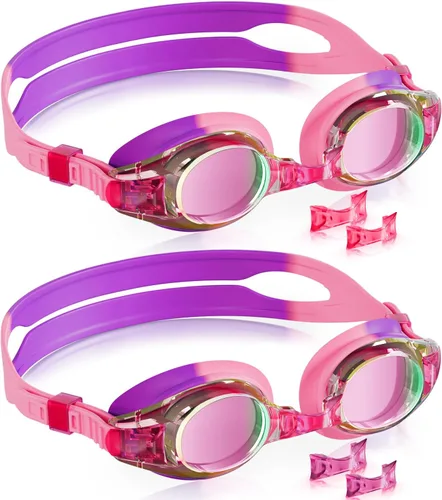 Vista 15 de Aegend - Paquete de 2 gafas para niños, gafas de natación para niños de 4 a 16 años, niños y niñas jóvenes, gafas de piscina antivaho, impermeables