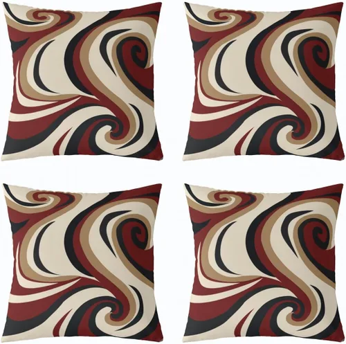 Vista 39 de Castle Fairy Fundas de almohada modernas con estampado de líneas geométricas de doble cara de 16 x 16 pulgadas, fundas de almohada de espirales