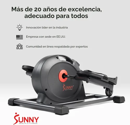 Vista 8 de Sunny Health & Fitness Under Desk Pedal Elliptical Machine Leg Exerciser Joint-Friendly, Quiet Operation, Adjustable Resistance, Compact, Compact