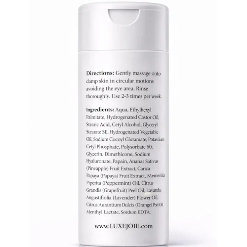 Vista 2 de LuxeJoie Crema de papaya Enzyme Enzyme Polish, exfoliante suave para rostro y cuerpo, enzimas de papaya + piña, suaviza y suaviza, para cara, cuello