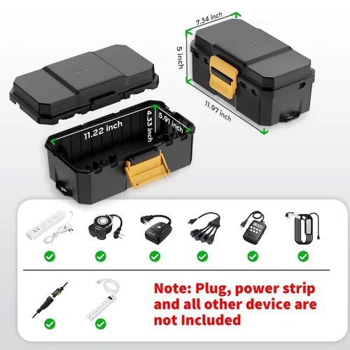 Vista 5 de Diivoo - Cubiertas para cables de extensión para exteriores, caja eléctrica impermeable