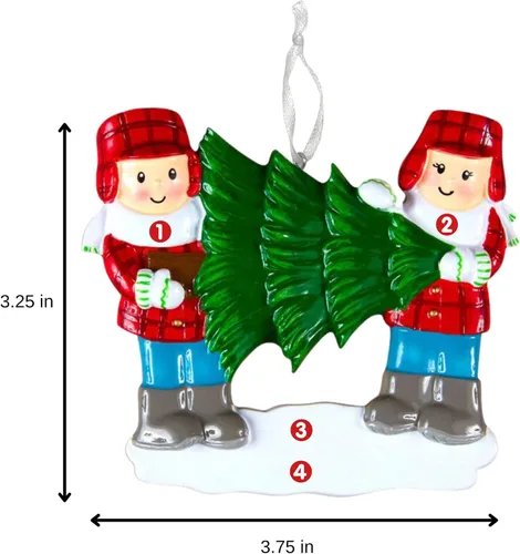 Vista 4 de 2025 Adorno de Navidad personalizado para parejas – Regalo personalizado para parejas, recién casados, parejas casadas y comprometidas – Adorno