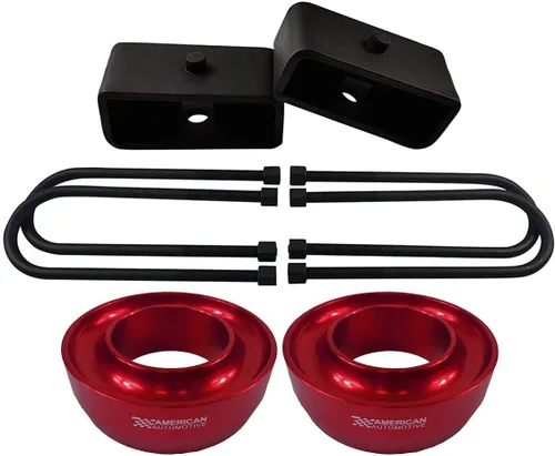 Vista 10 de Compatible con Ram 2500 3500 2003-2011 Kit de elevación completa 2WD 2.5 pulgadas Billet Espaciadores de resorte delantero + Bloques traseros de 1.5