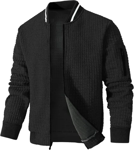 Vista 19 de Chaqueta ligera para hombre, chaqueta bomber casual, chaqueta universitaria