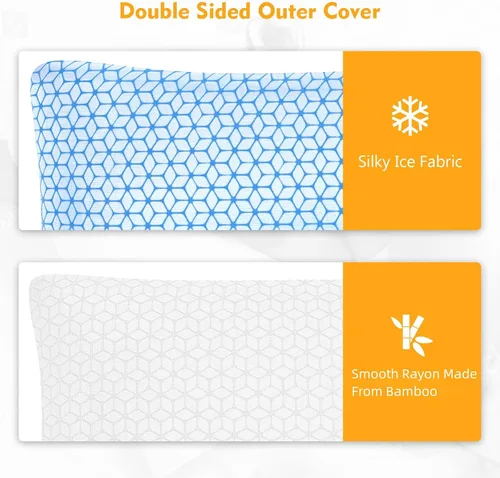 Vista 3 de Love Attitude Almohada de cama tamaño King, 1 unidad, almohada de espuma viscoelástica triturada ajustable, almohada refrescante suave y de apoyo