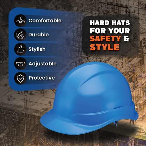 Vista 2 de Casco duro OSHA de color sólido sin ventilación estilo gorra con suspensión de 6 puntos