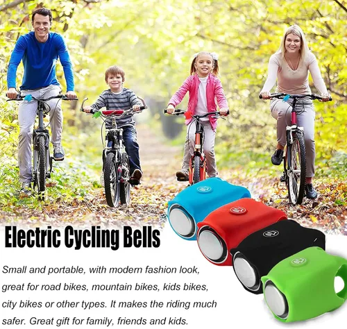 Vista 5 de Bocina de bicicleta eléctrica, campana de bicicleta de 100 dB, campanas de bicicleta súper fuertes, impermeables, múltiples modos de sonido