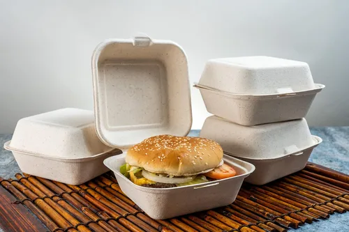Vista 8 de Green Wave Ovation OV-B066 - Contenedor de alimentos de 1 compartimiento de 6 x 6 x 3 pulgadas, 1 compartimento, bagazo de aspecto de mármol