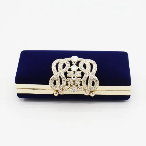 Vista 5 de Cartera de mano para mujer, cóctel, boda, fiesta, bolso de mano, Azul