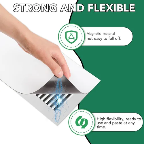 Vista 4 de BEST CHOICE MAGNETS Paquete de 4 cubiertas magnéticas de ventilación fuertes de 5.5 x 12 pulgadas High Strength Magnetic Vent Cover for Floor Wall