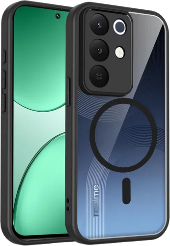 Vista 468 de Funda magnética transparente compatible con Xiaomi 17T, color negro 2 en 1 PC + TPU cubierta de teléfono a prueba de golpes, carcasa protectora