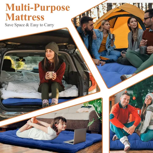 Vista 6 de NeuType Colchón de futón grueso para dormir, colchón plegable para adultos, niños, tapete de tatami, colchón de campamento, viaje por carretera